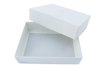 white recycle paper box isolated with clipping path