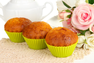 Sweet cupcakes close up