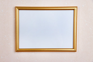 Photo frame on wall background