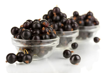 Fresh black currant isolated on white
