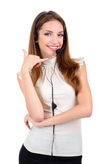 Fototapeta premium Call center operator isolated on white