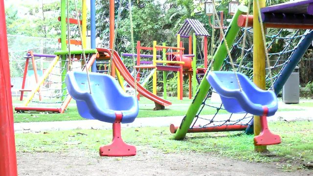 Empty swing set. Missing child concept.
