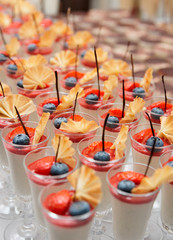 Cream and berry desserts