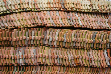 tradition earthenware roof tile for classic buddhist temple