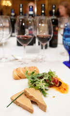 Foie gras dish on table
