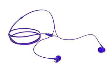 Earphones on a white background