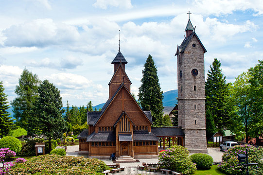 Fototapeta Vang (wang) stave church in Karpacz