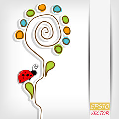 Floral background with abstract flower