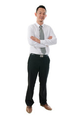 Young Asian business man isolated on white background full body