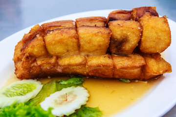 fired fish with fishsauce delicious thai food