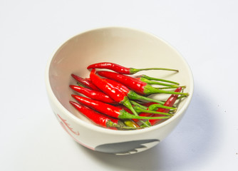 pepper in bowl isolated