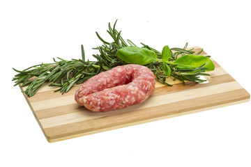 Salami with rosemary, basil