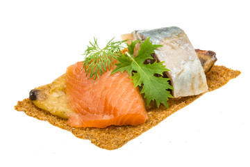 Toast with salmon