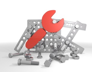 tools sign  on mechanical construction