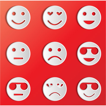 Background with emoticons. Vector illustration.