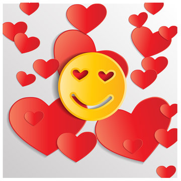 Background with emoticons. Vector illustration.