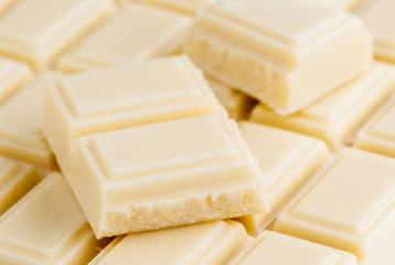 Lots of white chocolate on a tablet