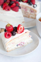 Angels cake with berries