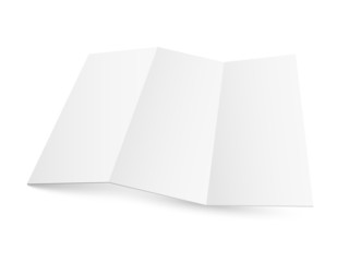 Blank white zigzag folded paper.