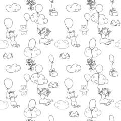 Doodles seamless pattern