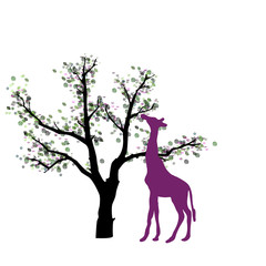 Abstrakter Baum mit Giraffe