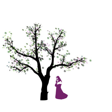 Abstrakter Baum mit Nonne