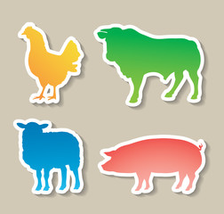 Domestic animals stickers