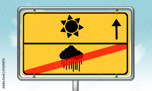 Ortsschild Nach Regen Kommt Sonne Stock Photo And Royalty Free
