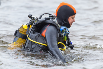 Scuba gear, woman
