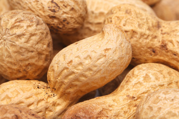close-up of some peanuts.