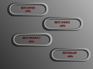 Modern business labels sales and discount black