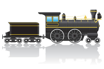 old retro locomotive vector illustration © kontur-vid