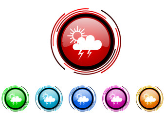weather vector glossy web icon set