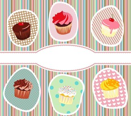 greeting card with cupcakes