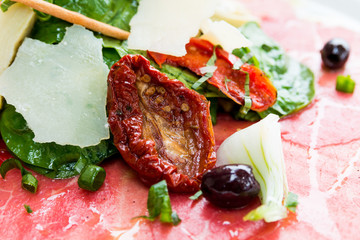 carpaccio-Fresh Sliced raw beef meat