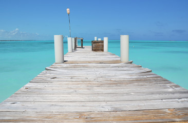 Wooden pier. Exuma, Bahamas