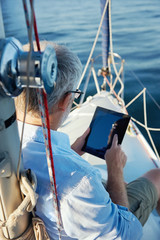 tablet computer on boat