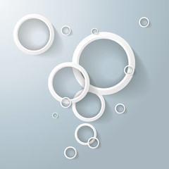 Abstract White Rings Bubbles - obrazy, fototapety, plakaty