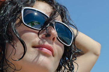 Portrait of a woman in sunglasses