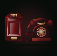 Contact us! Vintage phone and postbox