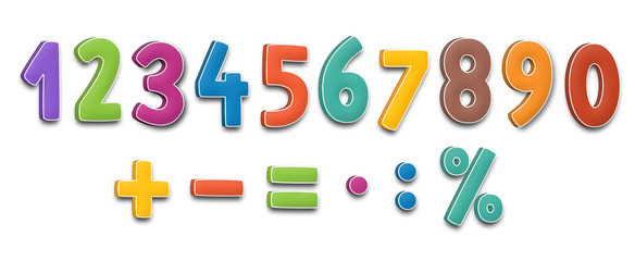 The cartoon alphabet - numbers - for the children