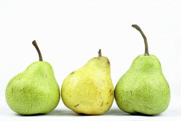 pears on the white background