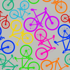 Seamless pattern of bicycles