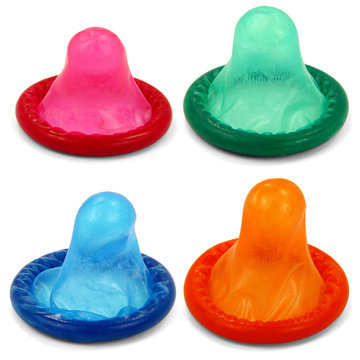 Bunte Kondome Set