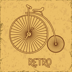 Illustration with retro bicycle