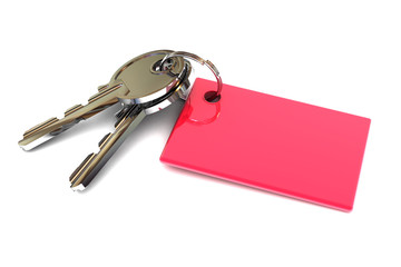 Keys with a Blank Red Keyring