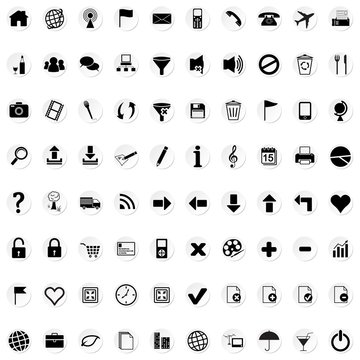 Icons for web white stickers