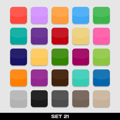 Set Of Colorful App Icon Templates, Frames, Backgrounds. Set 21.