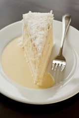 coconut cake with sauce