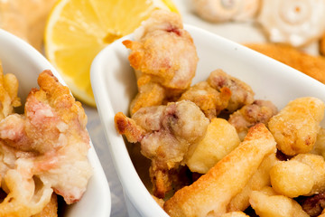 fried fish close up